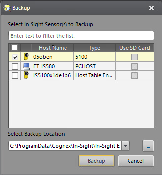 Figure: In-Sight Explorer, Save dialog