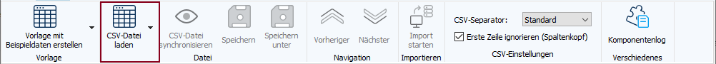 Figure: Easy Asset Integrator, loading CSV file