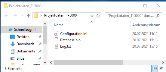 Figure: Project data example device