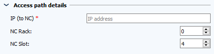 Figure: Job configuration, details of the access path