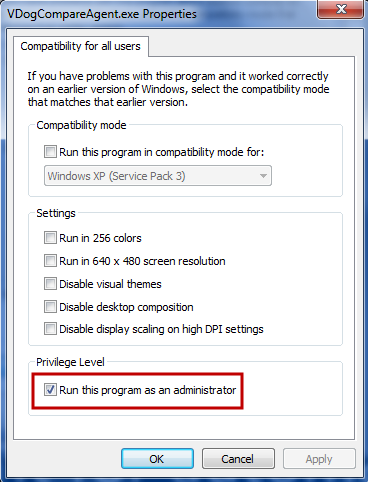Figure: VDogCompareAgent.exe properties