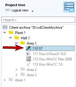 Figure: Project tree, component checked out