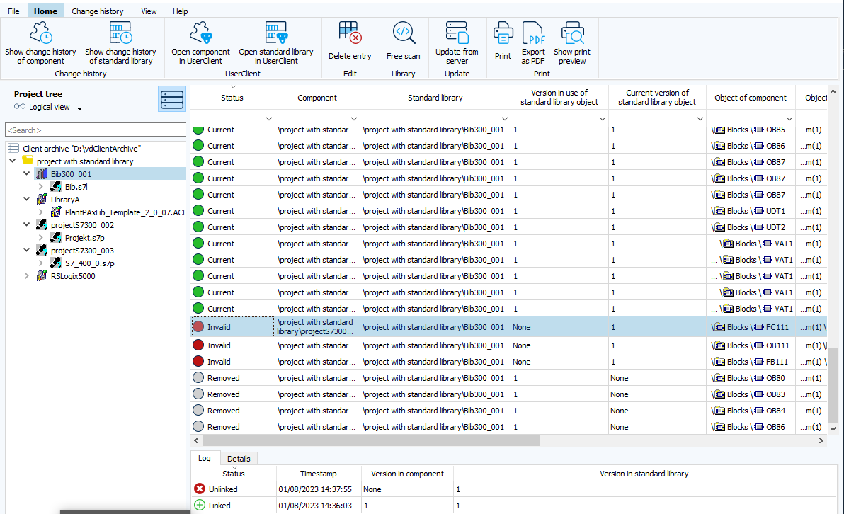 Figure: Identification of invalid library objects