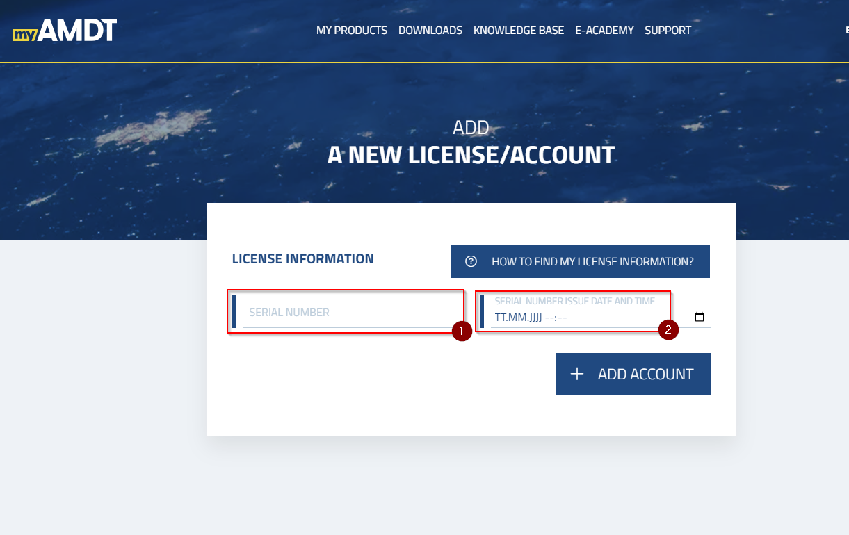 Figure: Add a new license/account