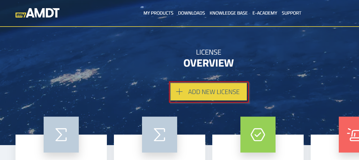 Figure: License Overview page, Add new license
