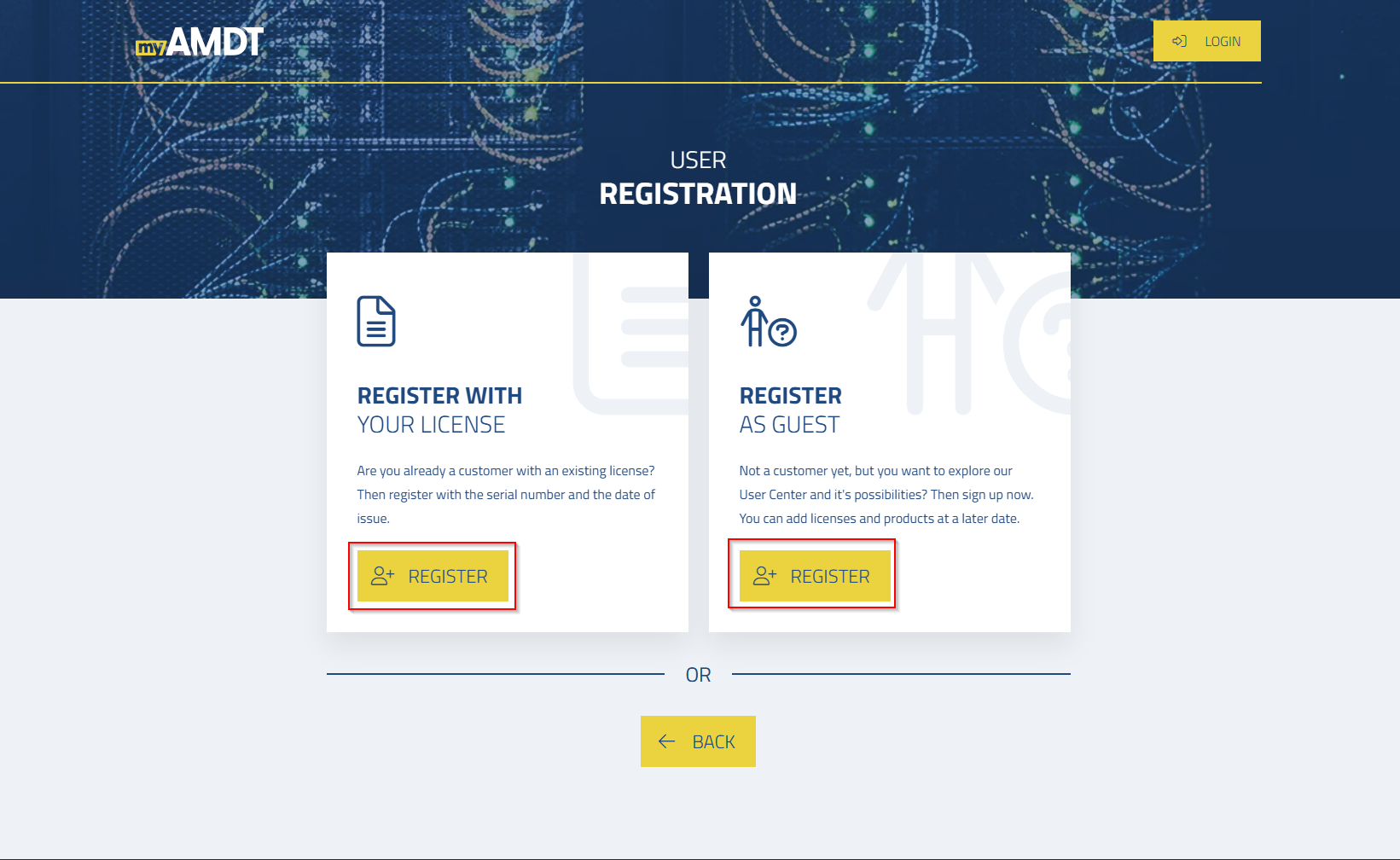 Figure: Registration choice