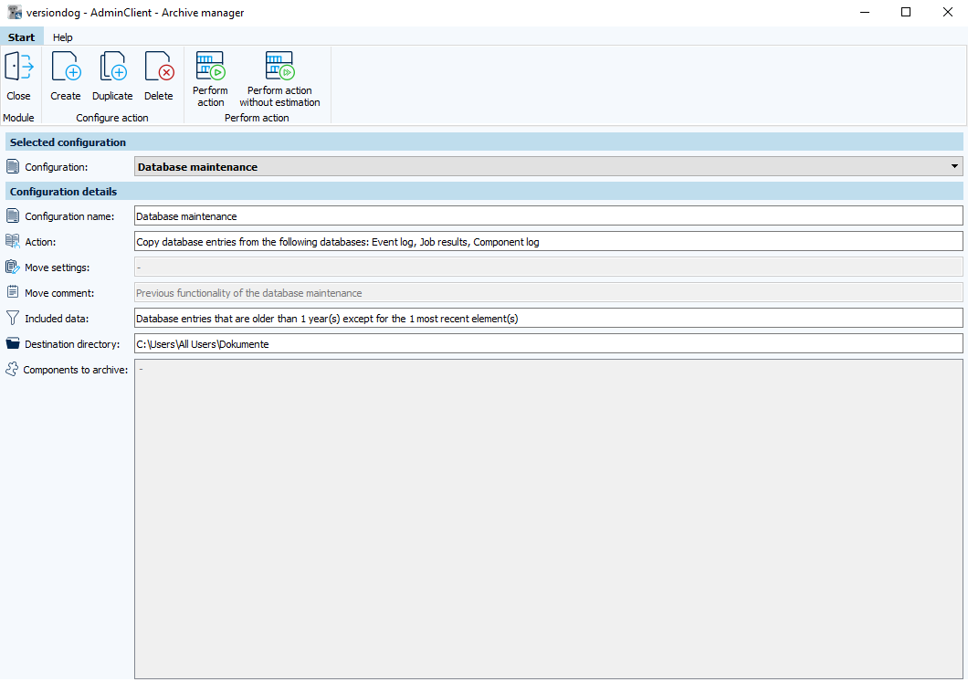 Figure: Archive manager module