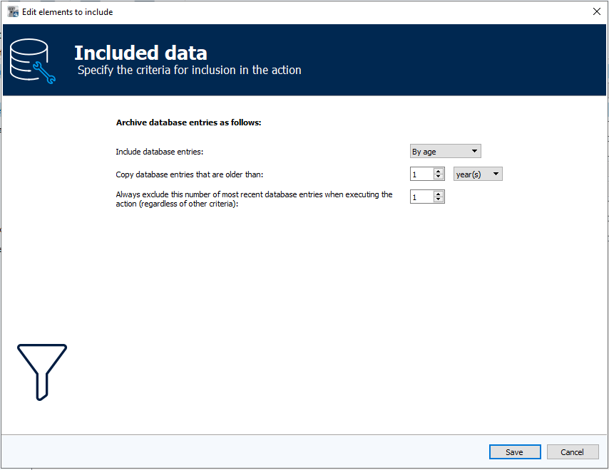 Figure: Archive manager module, Included data