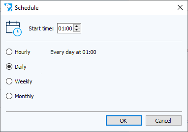 Figure: Schedule dialog