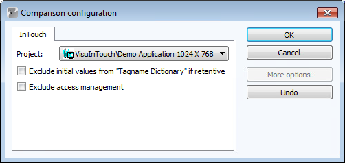 Figure: Comparison configuration dialog