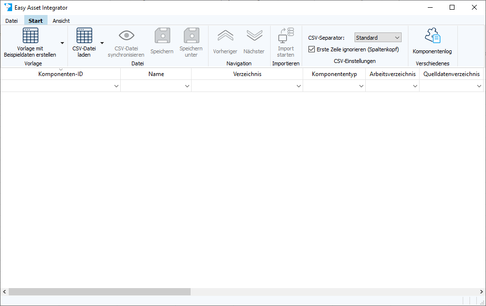 Figure: Easy Asset Integrator dialog