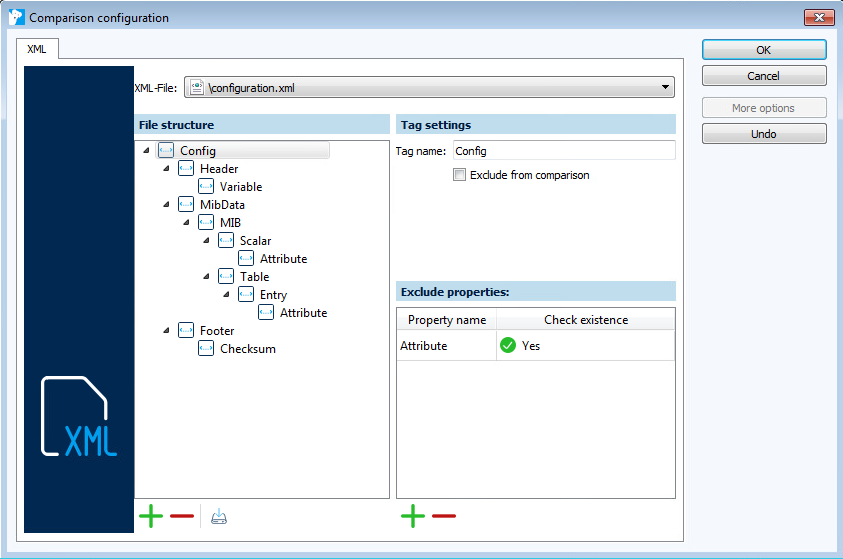 Figure: Comparison configuration dialog