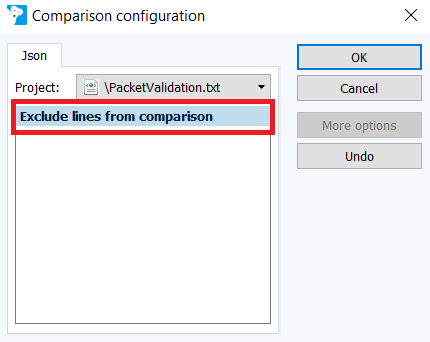 Figure: Comparison configuration dialog