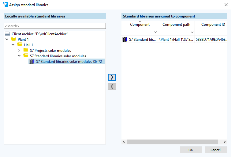 Figure: Assign standard libraries dialog