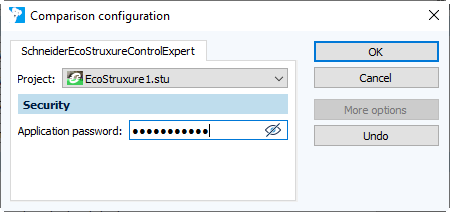 Figure: Comparison configuration dialog