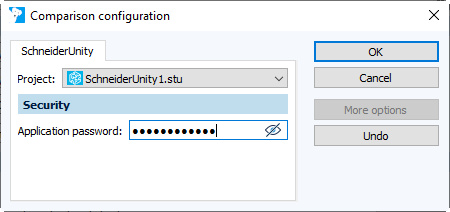 Figure: Comparison configuration dialog