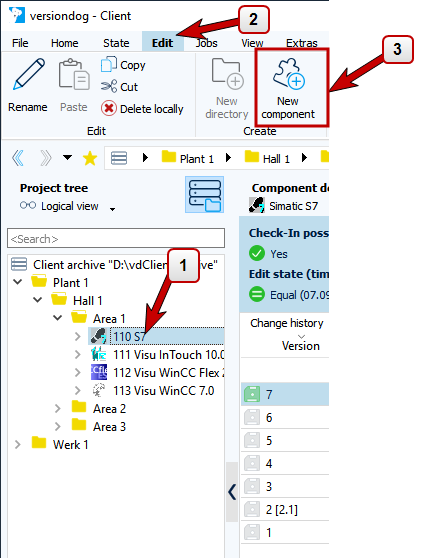 Figure: Working method Create new component