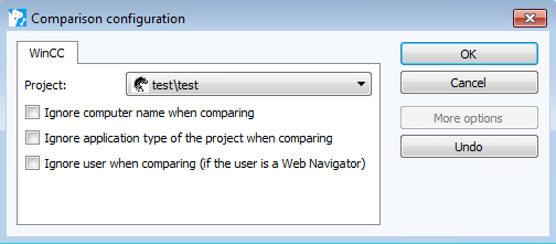 Figure: Comparison configuration dialog