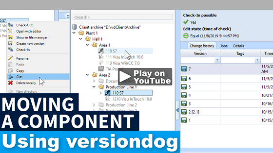 Move a versiondog component