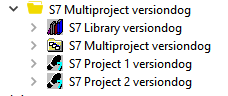 Figure: Project tree, example S7 multiproject