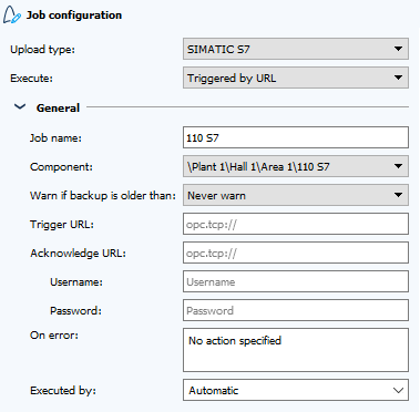 Imagen: Configuración de la tarea, sección General