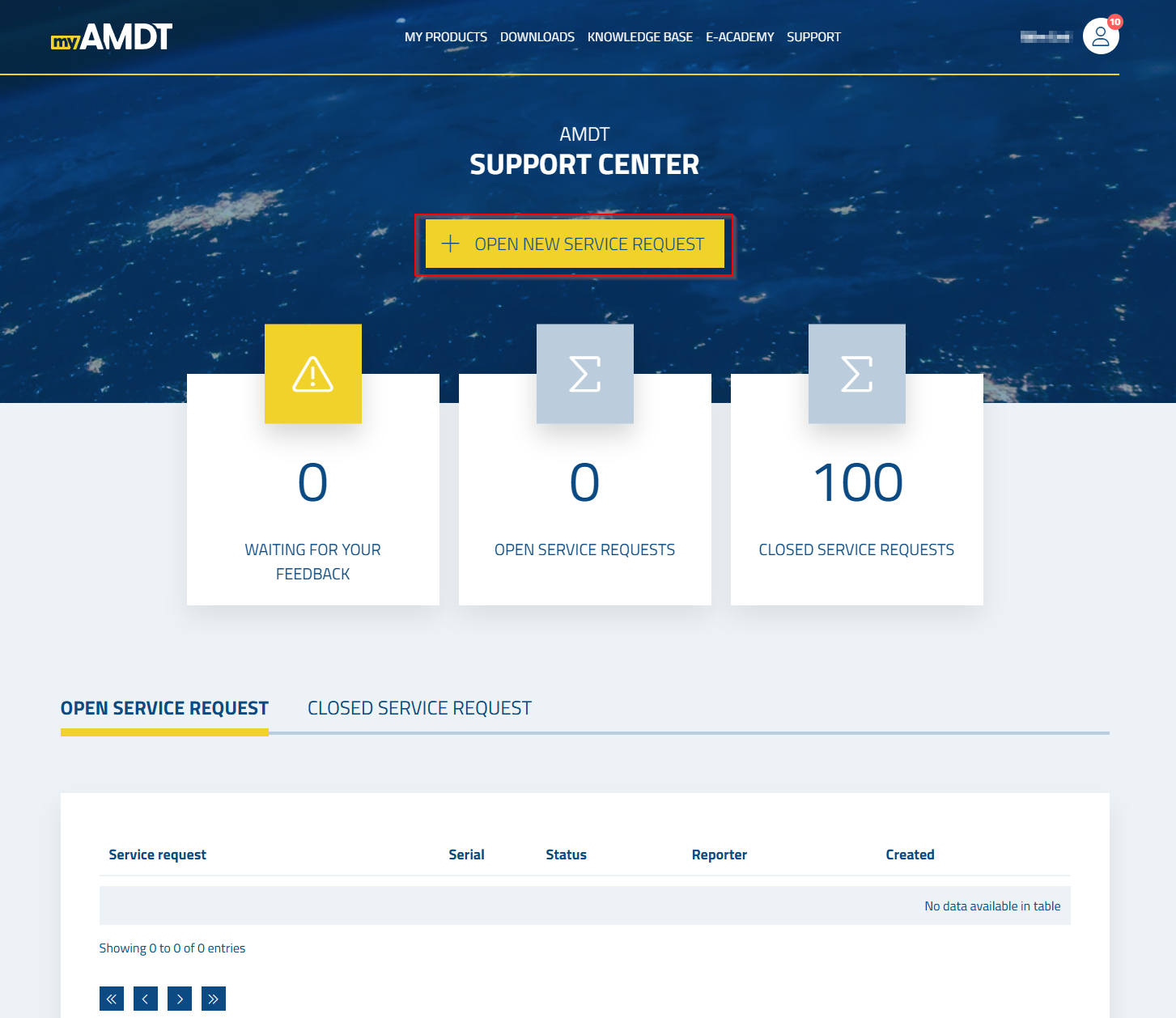 图：myAMDT 支持中心